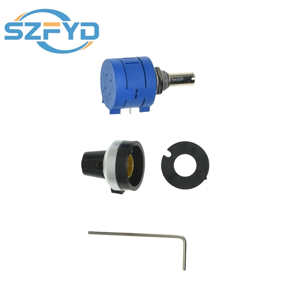 1 Juego de potenciómetro multivuelta de precisión 3590S: resistencia ajustable de 10 anillos + perilla giratoria y esfera de conteo - imagen 3