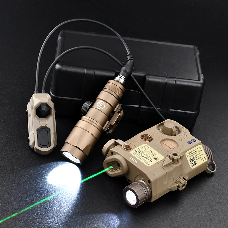 WADSN PEQ15 LA-5 UHP juego de linterna láser M300 M600 luz de explorador con interruptor de presión de Control remoto de doble enchufe AXON equipo Airsoft