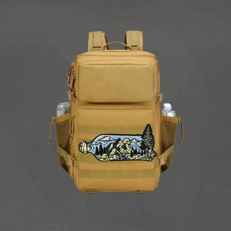 Parche bordado de bosque de montaña, chaleco táctico, insignia de moral con gancho y bucle, pegatinas decorativas para mochila, parches para brazalete para ropa