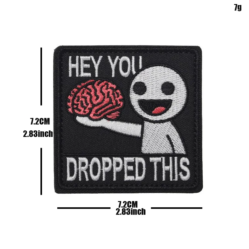 Parche bordado de humor "Cuenta que cae esto" Te perdido tu cerebro Parche con gancho y bucle para chaquetas, sombreros, bolsos, ropa - imagen 4