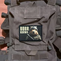 Parche táctico castor BOBR KURWA con velcro para chaleco y mochila
