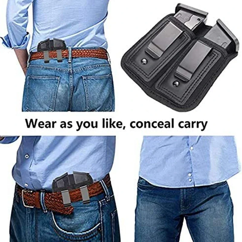 Bolsa táctica para revistas de 9mm, transporte oculto, Clip de cinturón de nailon IWB GL 17 19 G2C Makarov CZ, accesorio para pistola de caza