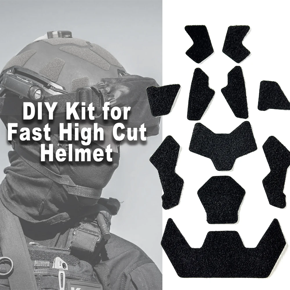 11 Uds. De casco táctico de corte súper alto, pegatina mágica para casco, parches para casco, Kit de sujeción de bucle de gancho, accesorios adhesivos para casco