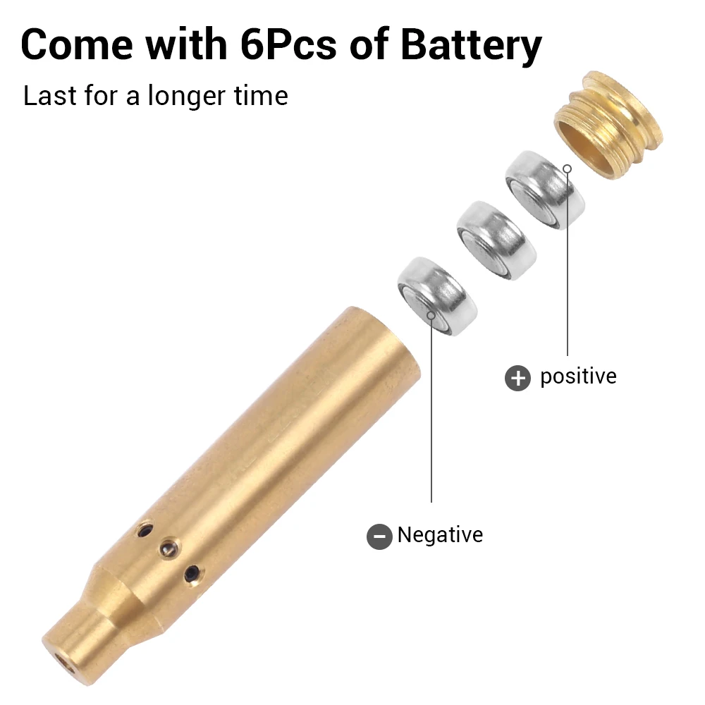 Mira láser de punto rojo táctico para 9mm 223Rem Boresighter caza pistola Rifle cartucho puntero láser de latón accesorios Airsoft - imagen 2