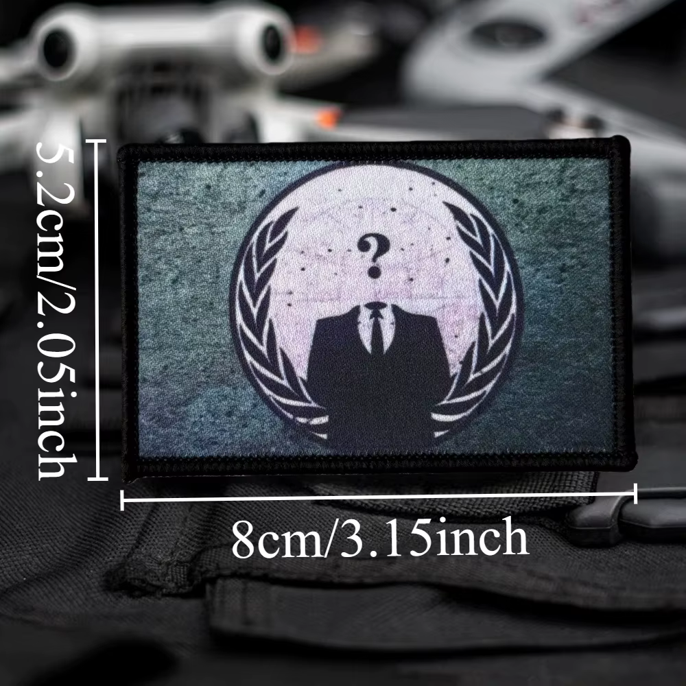 Parche táctico moral hacker anónimo con gancho y bucle para MOLLE - imagen 3