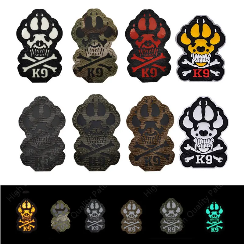 Pegatina mágica que brilla en la oscuridad, insignia reflectante para perros, parches infrarrojos, parche militar táctico