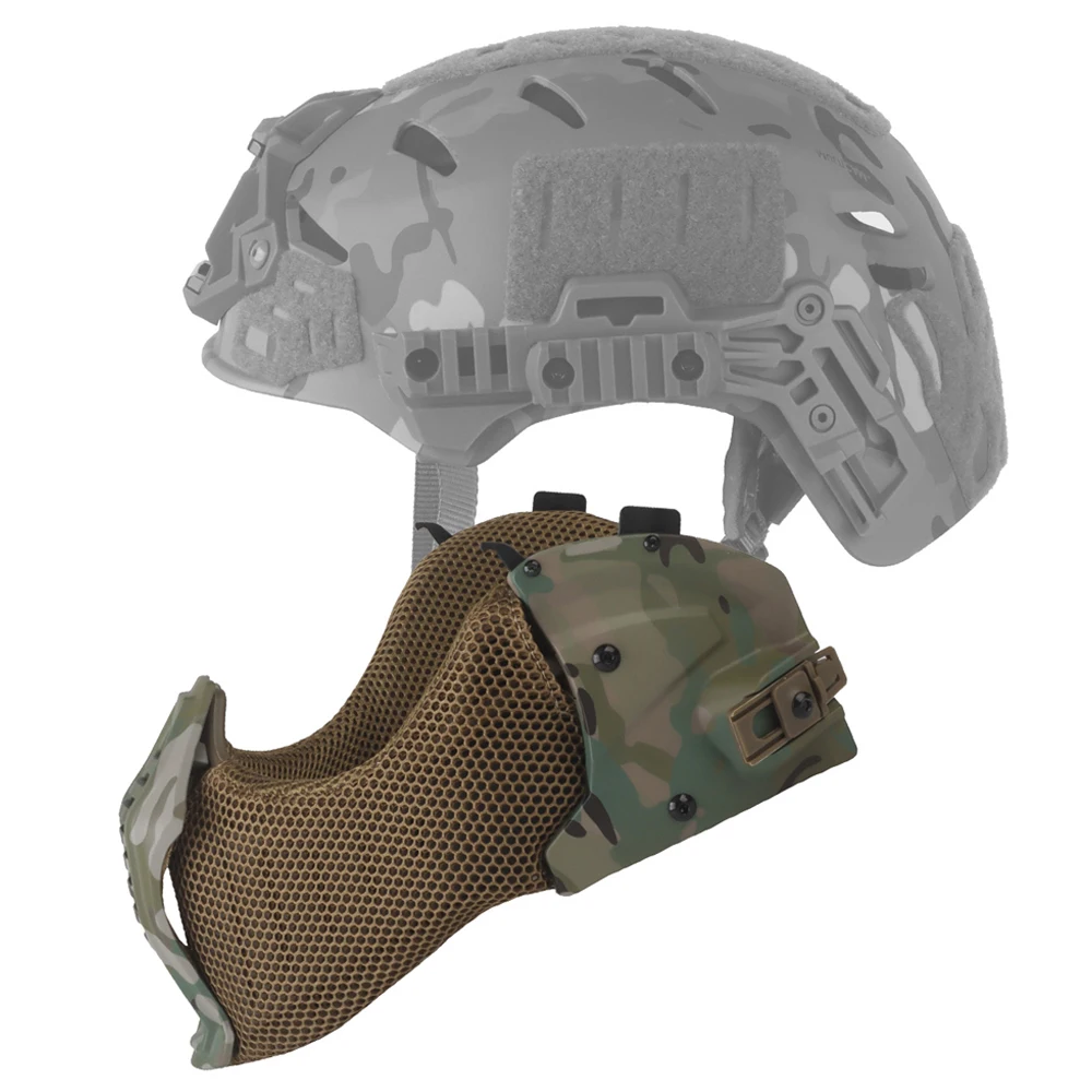 Casco táctico 3,0 Wendy, media máscara facial con casco, cubierta protectora para los oídos para caza, Airsoft CS, accesorios para cascos de Paintball - imagen 2