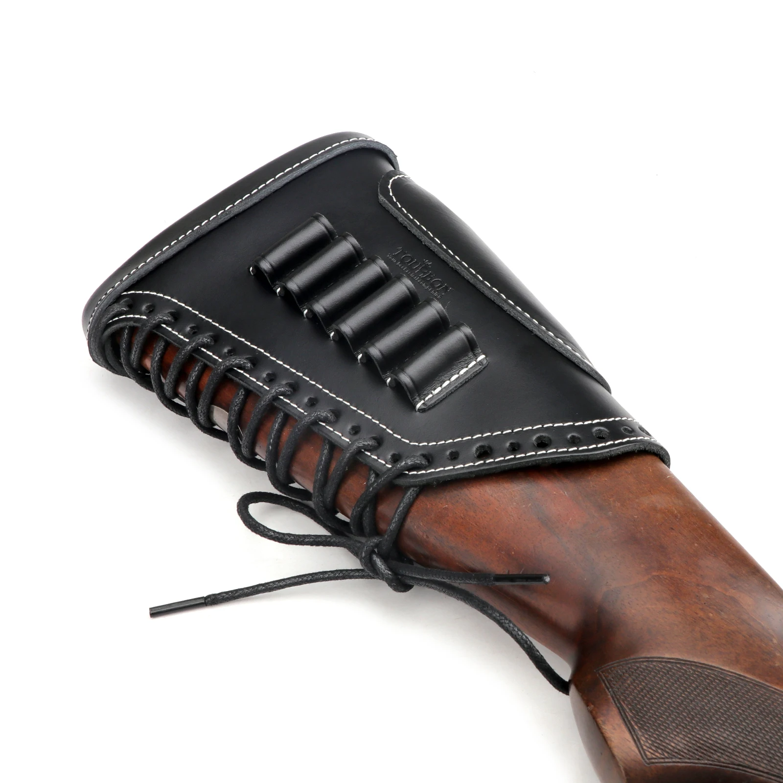 Tourbon-funda de cuero para caza, almohadilla de retroceso, elevador de reposa mejillas para Rifle con soporte para cartuchos, tiro ajustable - imagen 5