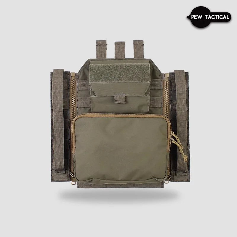 PEW TACTICAL Chaleco MOLLE con cremallera trasera para airsoft caza - imagen 4
