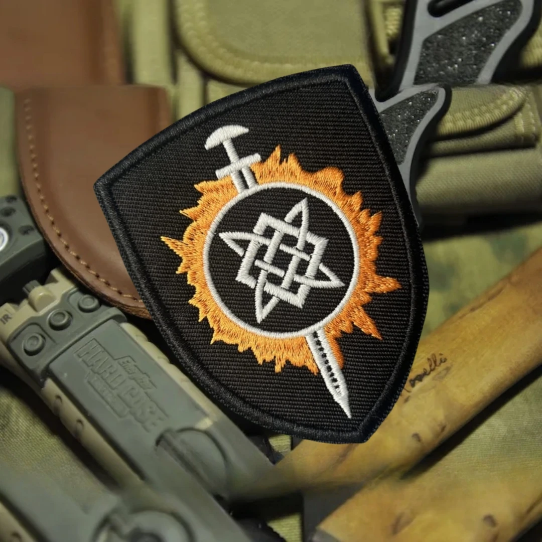 Estrella de Svarog, pulsera eslava, parche táctico moral, pegatinas para mochila militar, parches de gancho y bucle bordados para ropa