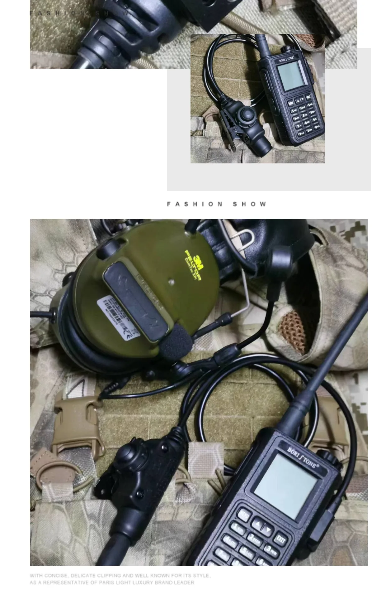 U94/V2 Carcasa de goma suave silenciosa y impermeable negra PTT - imagen 2