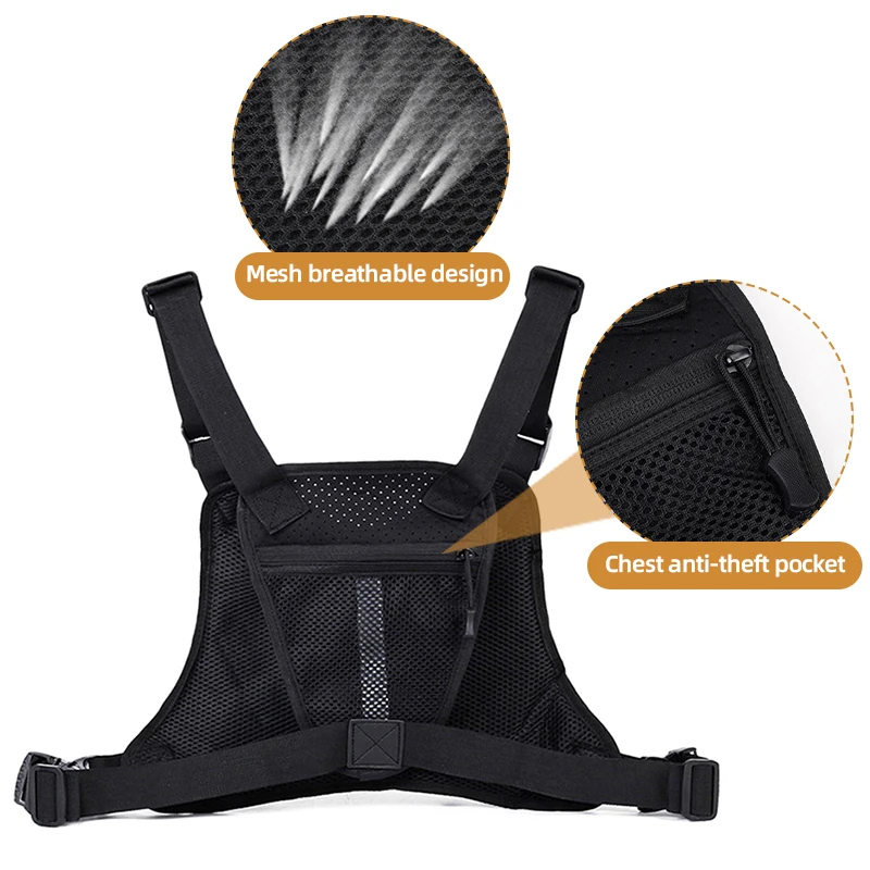 Bolsa táctica Molle para chaleco de pecho, bolsa de pecho de viaje para deportes al aire libre, mochila de entrenamiento para senderismo y acampada con múltiples bolsillos para hombre - imagen 4