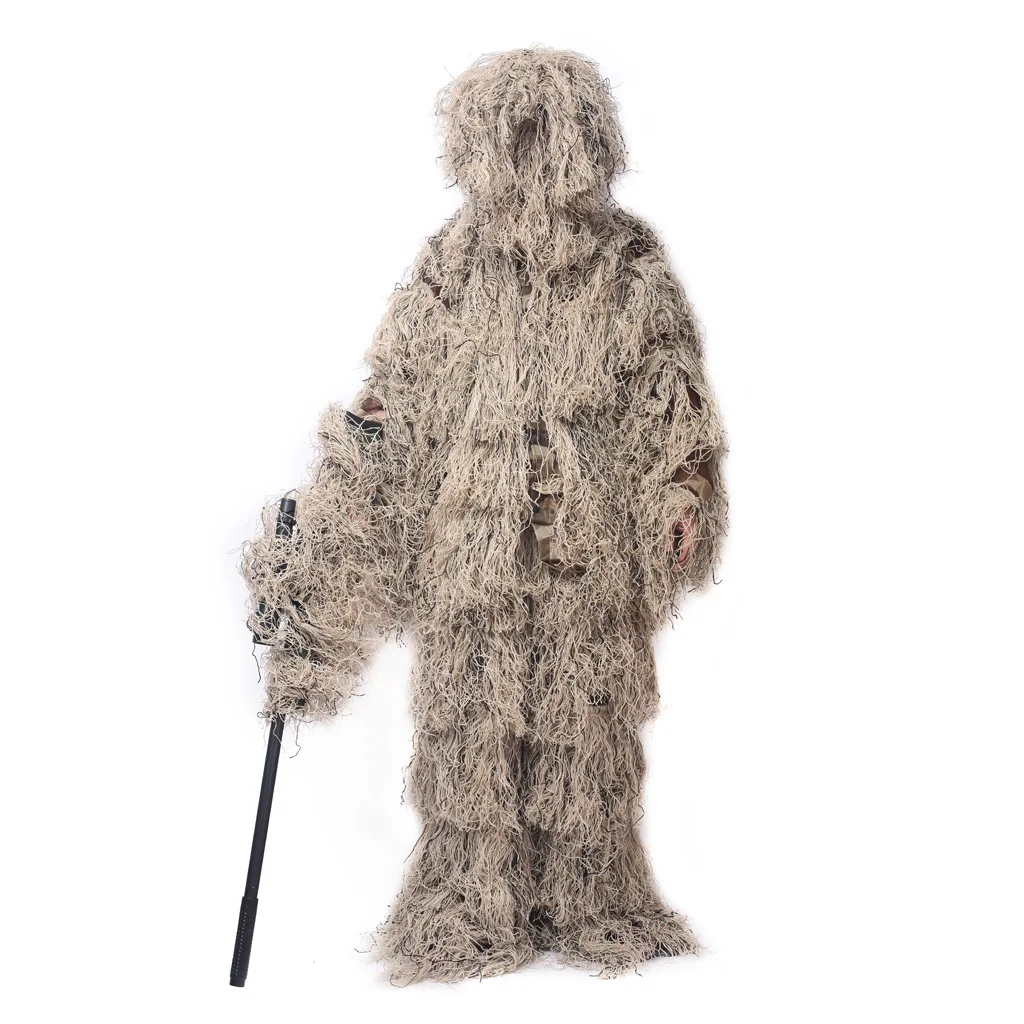 Traje de camuflaje táctico militar, conjunto Ghillie de hierba 3D, traje de caza al aire libre de 5 piezas - imagen 3