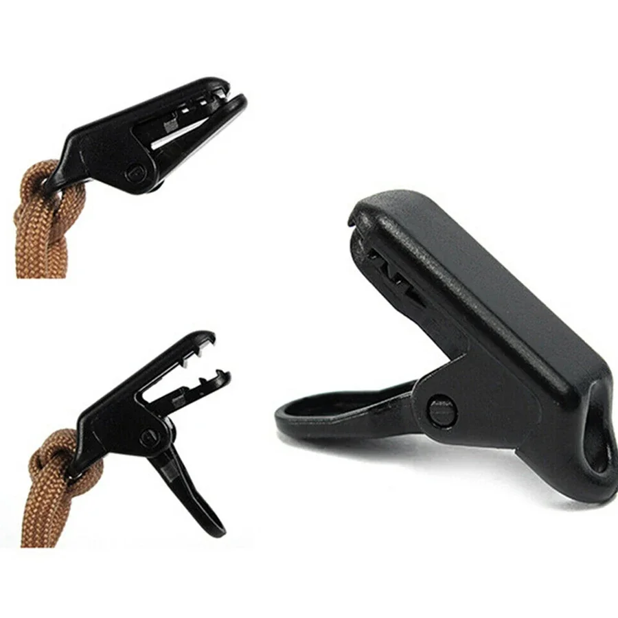 Hebilla de cuerda multifuncional reforzada de nailon, dosel para tienda de campaña al aire libre, clip de cocodrilo reforzado a prueba de viento, tienda impermeable fija, 10 Uds. - imagen 3