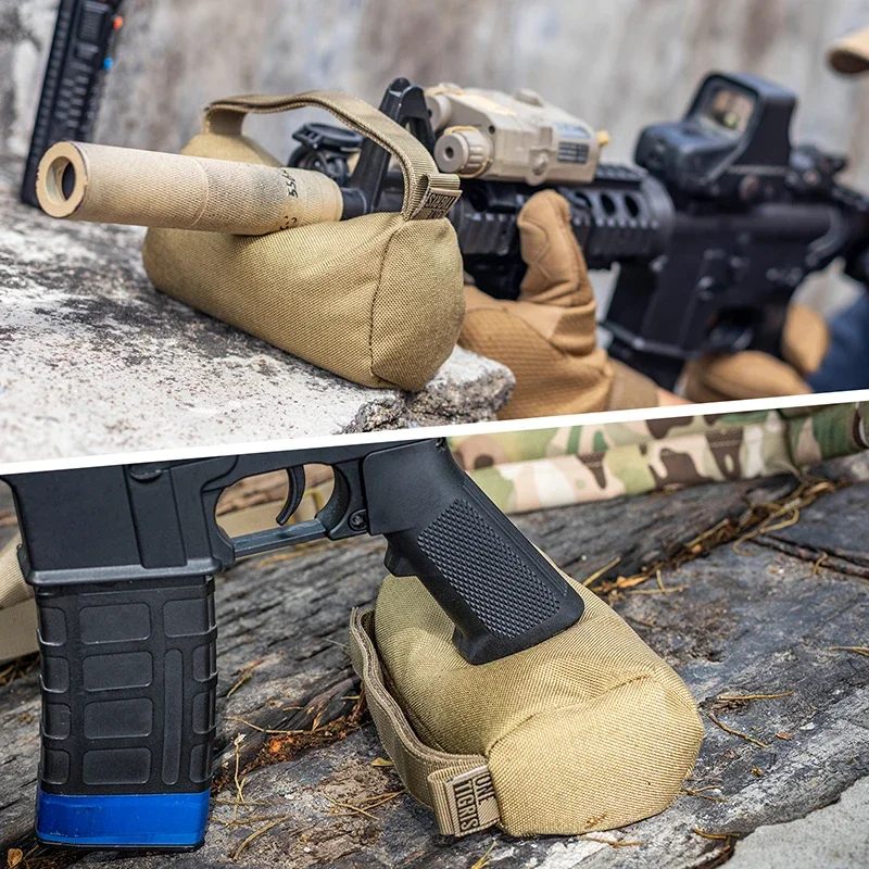 ONETIGRIS bolsa de tiro de francotirador, soporte de objetivo delantero y trasero, banco de arena, tachuelas sin relleno, soporte de Rifle de caza - imagen 5