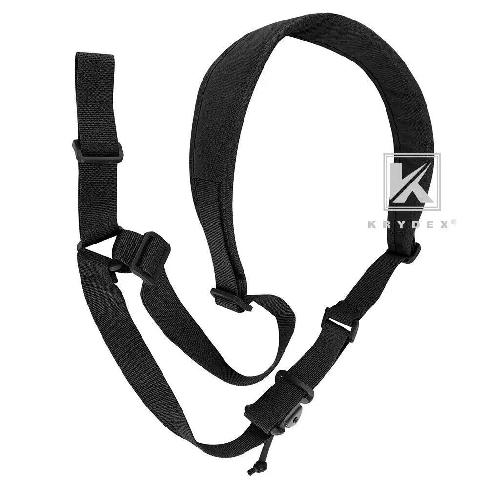 KRYDEX-tirachinas de Rifle táctico para caza, Correa Modular de combate, 1 punto, 2,25 pulgadas, accesorios de Rifle acolchados, color negro