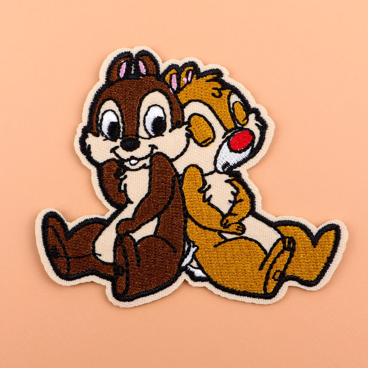 Lindo parche bordado de ardilla de dibujos animados hermanos parches de hierro para ropa termoadhesivos parches en ropa DIY coser insignias - imagen 2