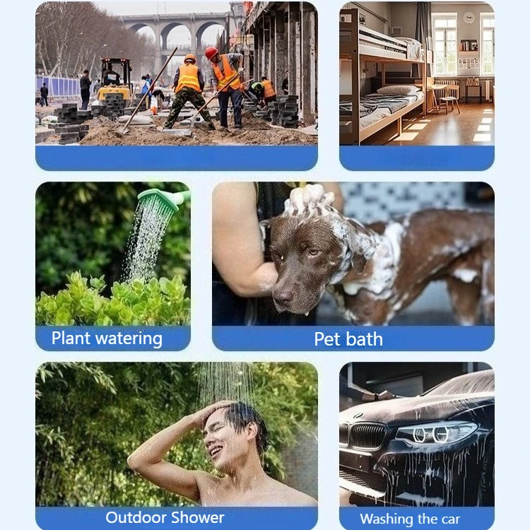 Bomba de ducha al aire libre, dispositivo de lavado portátil recargable para acampar, para senderismo, viajes y uso en dormitorio - imagen 5