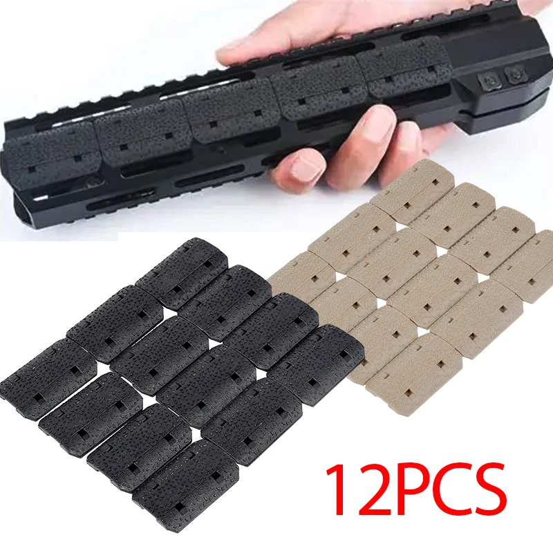 12 Uds. M-LOK de nailon táctico tipo riel 2 cubiertas protector de mano antideslizante para accesorios de pistola de juguete Airsoft BCM AR AR15 M4 - imagen 2