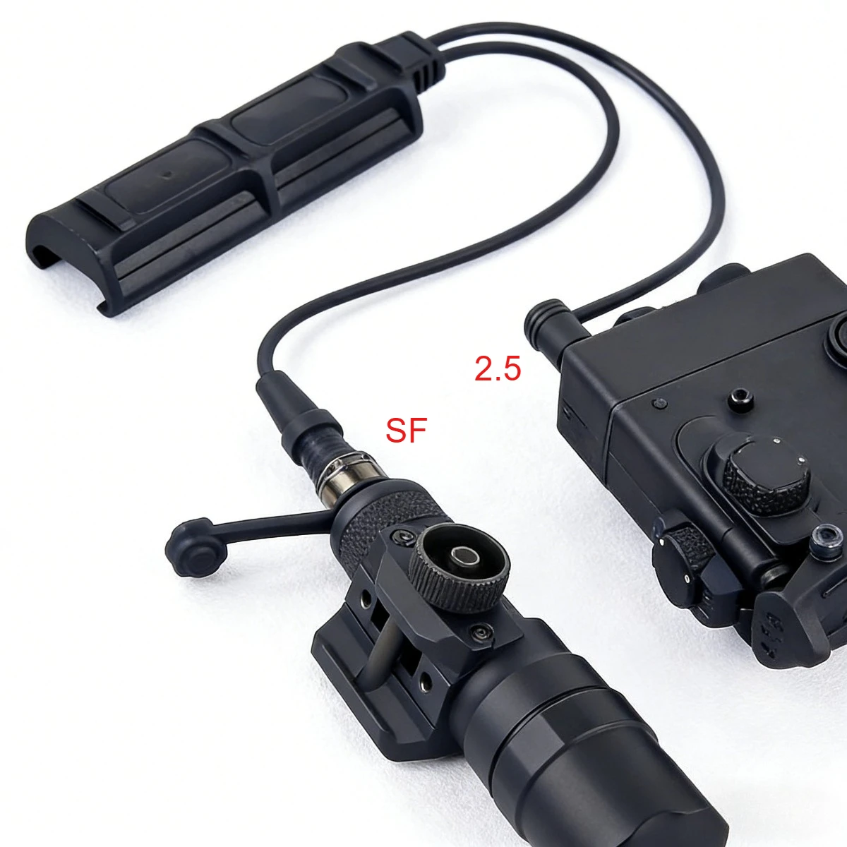 Interruptor táctico de almohadilla de presión de doble enchufe SF 2,5mm compatible con PEQ15 DBAL OGL láser SureFire M300 M600 accesorios de caza Airsoft