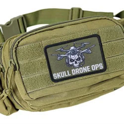 Parche táctico SKULL DRONE OPS gancho y bucle para ropa y mochila