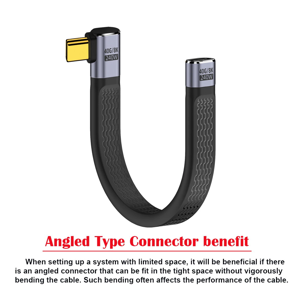 Chenyang-Cable de extensión USB4 tipo C, USB-C macho a hembra, Delgado, plano, 40Gbps, 240W, 8K, Cable de datos FPC para ordenador portátil y teléfono, 13cm - imagen 4