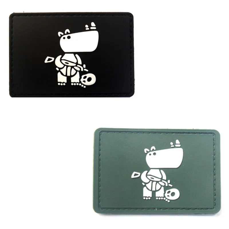 Parche de rinoceronte de oso táctico de PVC, parches de sello de Frogman, insignias, parches de apliques para ropa, mochila, gorra, quiero ser un Frogman - imagen 4