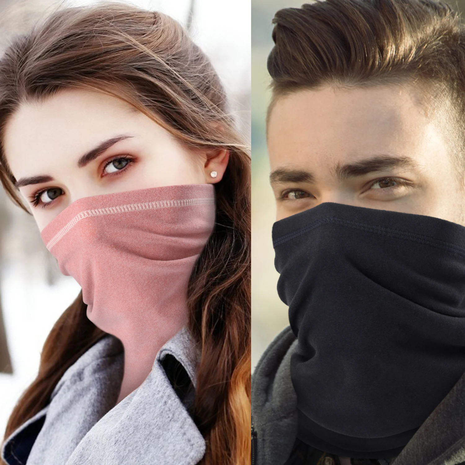 Calentador de cuello para hombre y mujer, bufanda de tubo de polaina, máscaras de forro polar, Bandana, cubierta facial para Snowboard, deporte, esquí, senderismo, ciclismo, correr, pasamontañas - imagen 3