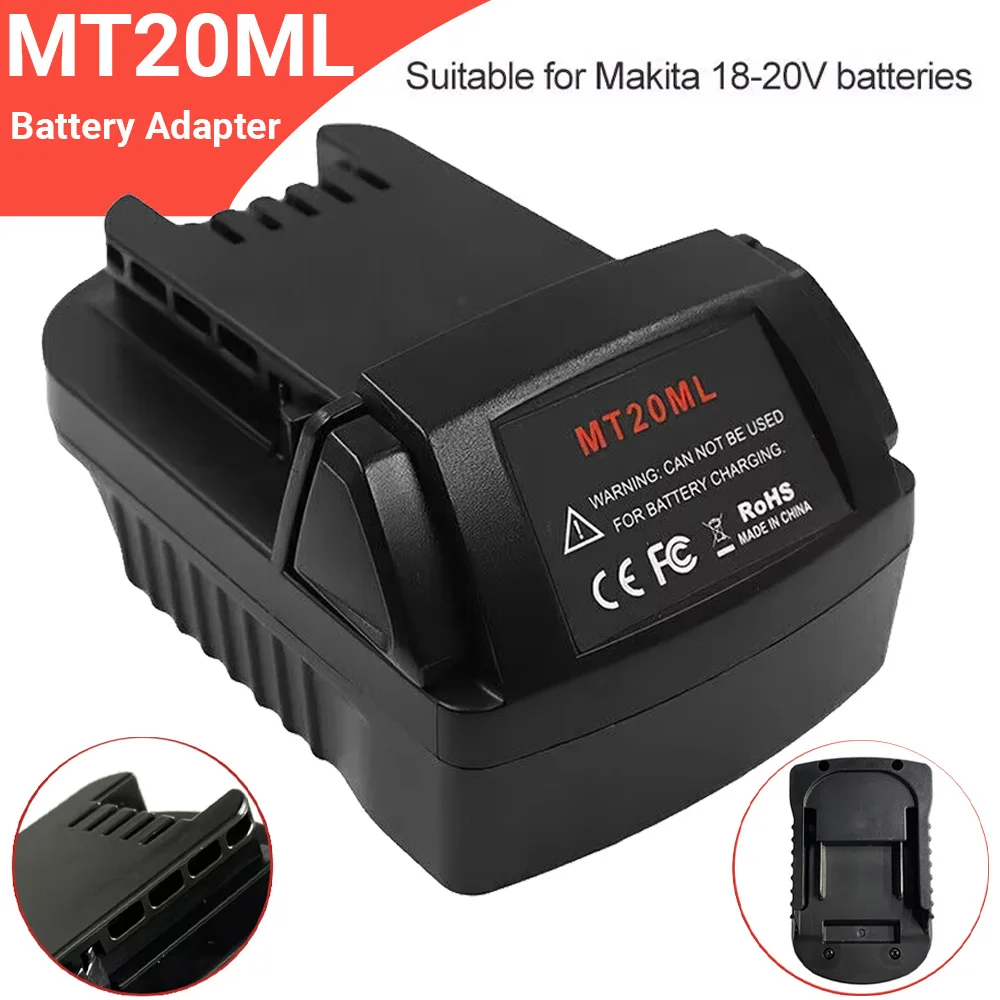 Adaptador de batería MT20ML para batería de iones de litio Makita de 18V, convertido a herramientas Milwaukee M18 de 18V, convertidor de batería