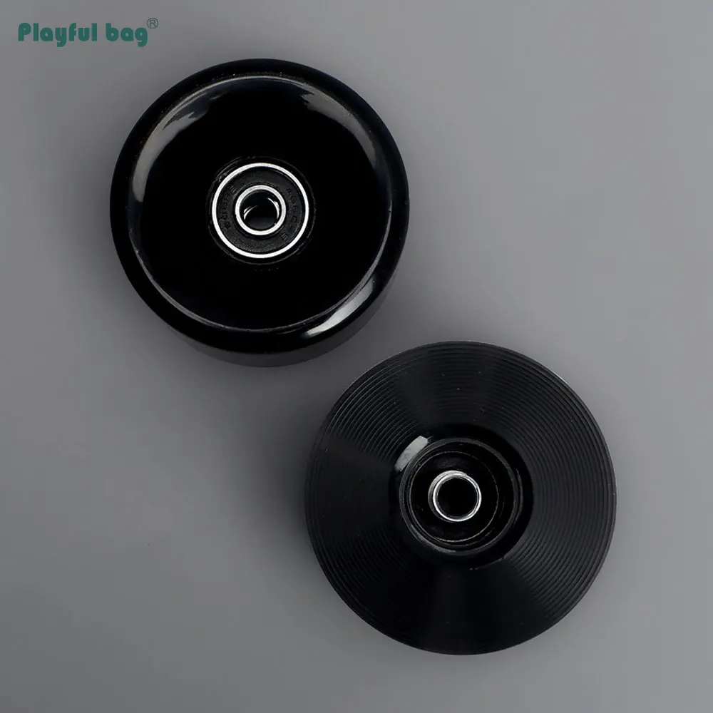 Ruedas de PU negras de 65x36MM 78A para patines y monopatín de doble hilera, rodamientos de ABEC-9, accesorio para monopatín AMB289 - imagen 5