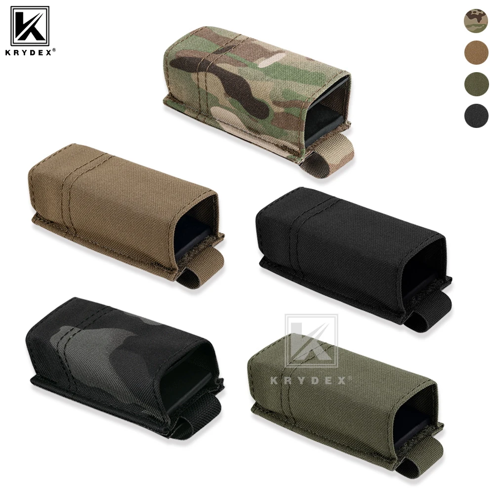 KRYDEX-bolsa táctica para revista de una sola pistola, soporte de nailon MOLLE Mag con inserción Kydex, cinturón de trabajo, chaleco, equipo de caza, 9mm
