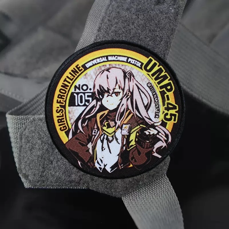 Parche de UMP-45 para ropa, insignia de moral táctica para chica, brazalete con estampado de gancho, parches militares, pegatina para mochila - imagen 5