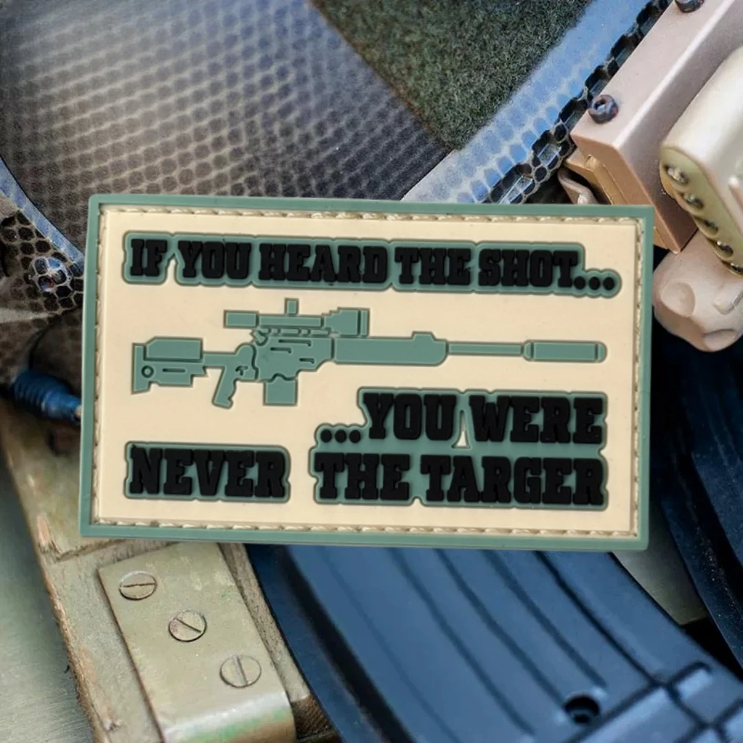 Parche táctico PVC francotirador con frase If you heard the shot - imagen 5