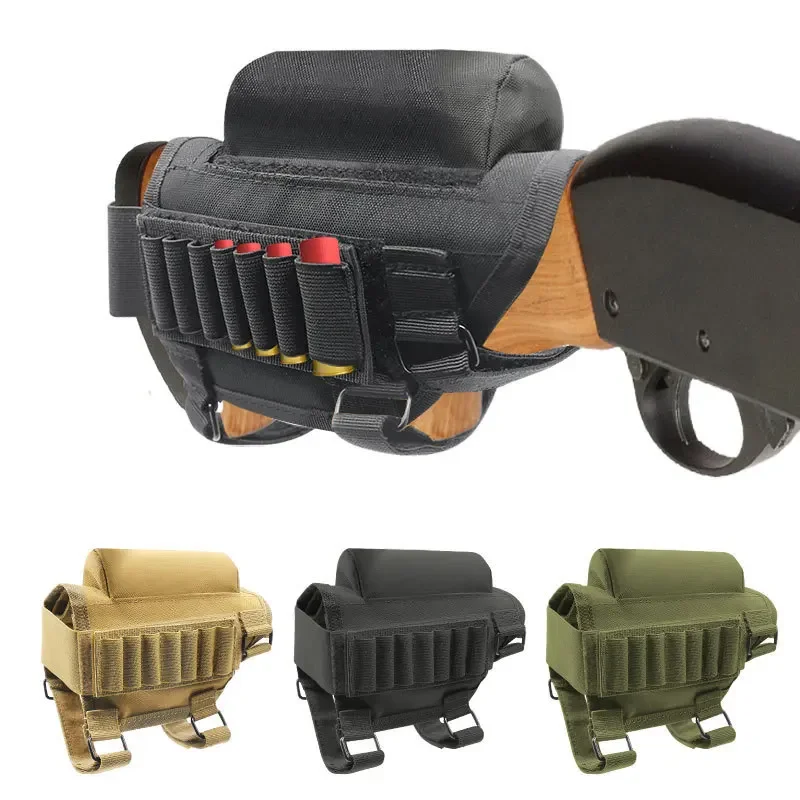 Soporte de cartuchos de culata de bala táctica, soporte para Rifle Airsoft, reposa mejillas, soporte para munición de combate, bolsa, equipo de entrenamiento - imagen 3