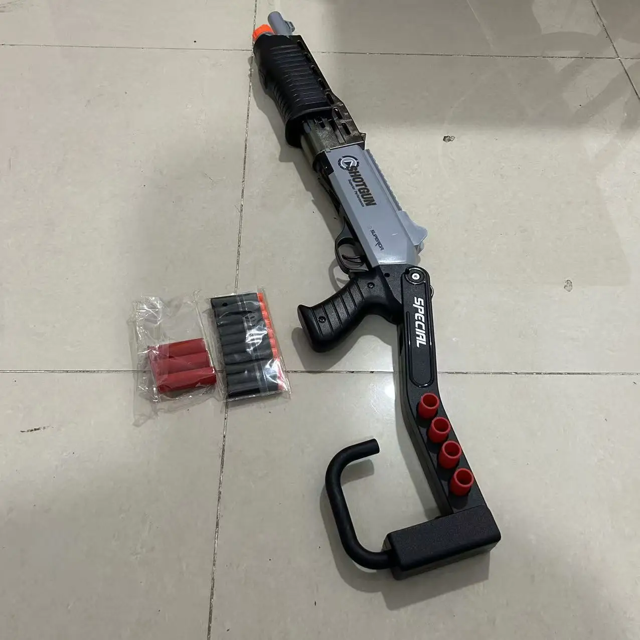 2025 nueva pistola de juguete Shell-lanzamiento SPAS plegable calibre 12 pistola de pulverización de simulación infantil pájaro para niño modelo de pistola de juguete suave - imagen 2