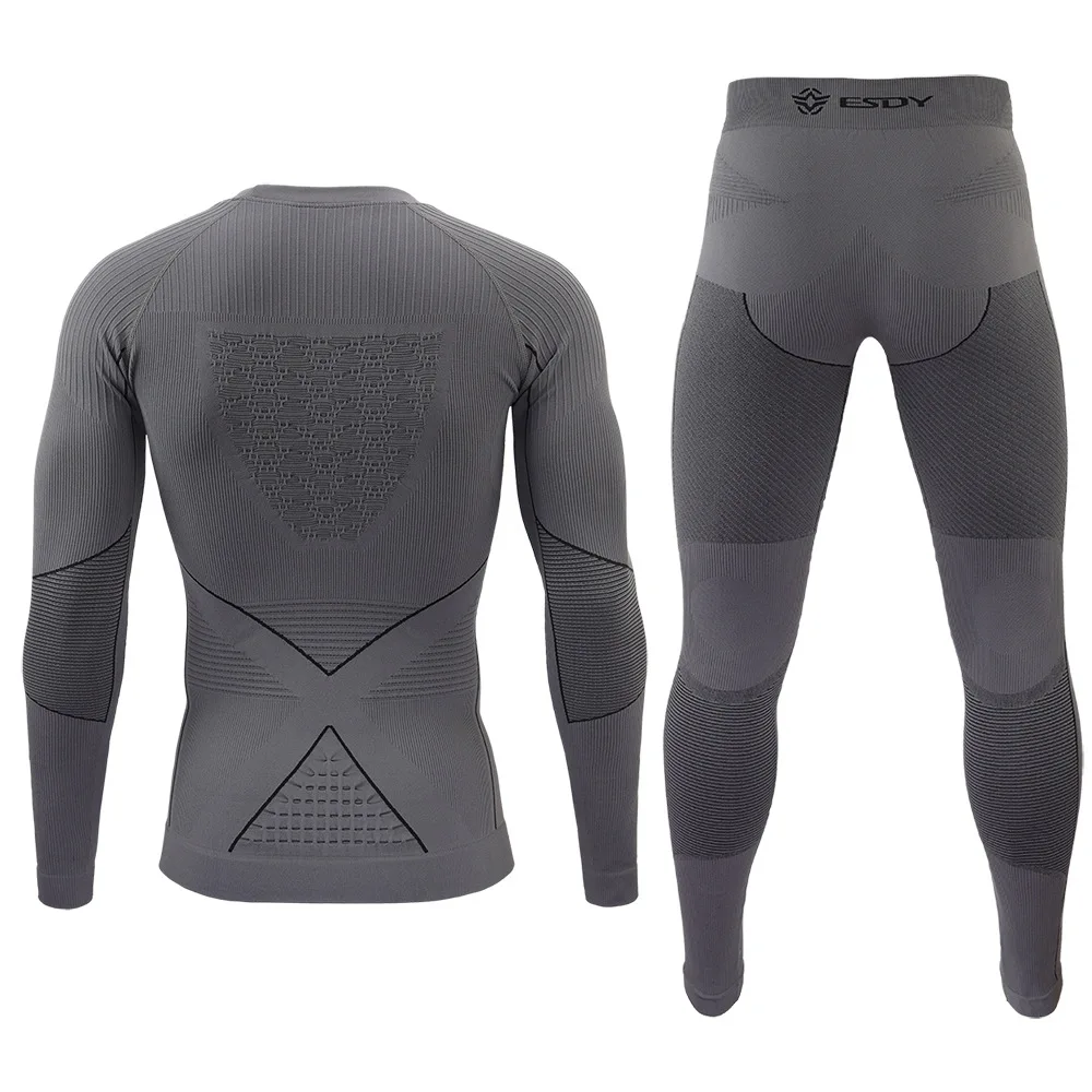 Nueva ropa interior deportiva sin costuras para hombres, suave, transpirable, ajustada, adelgazante, térmica, conjunto de ropa interior, gimnasio, Yoga, esquí, debajo de la camisa - imagen 5