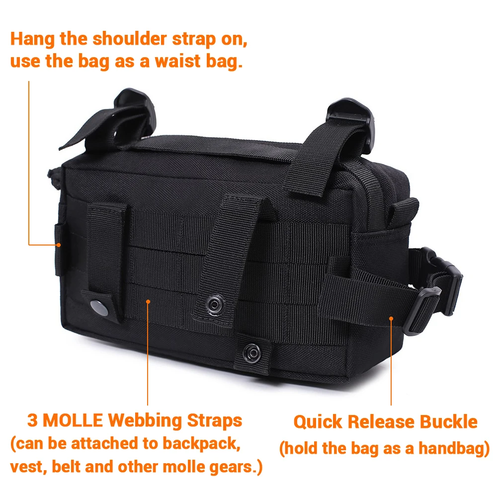 Bolso cruzado de un hombro para deportes al aire libre, riñonera informal, bolso de pecho para ir al trabajo, accesorios MOLLE, KIT de almacenamiento EDC - imagen 4