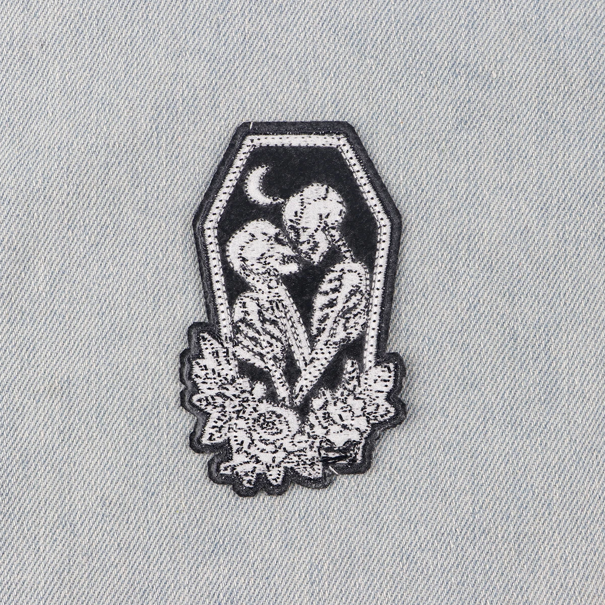 Parche bordado de calavera Vintage, parches termoadhesivos de flores para planchar en la ropa, insignias de costura DIY - imagen 5