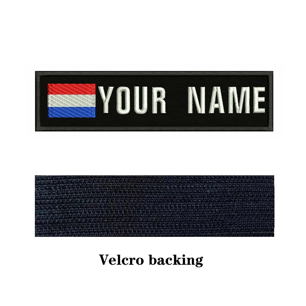 Parche de texto con nombre personalizado bordado, insignia de rayas, planchado, bandera holandesa, Países Bajos, 10x2,5 cm - imagen 4