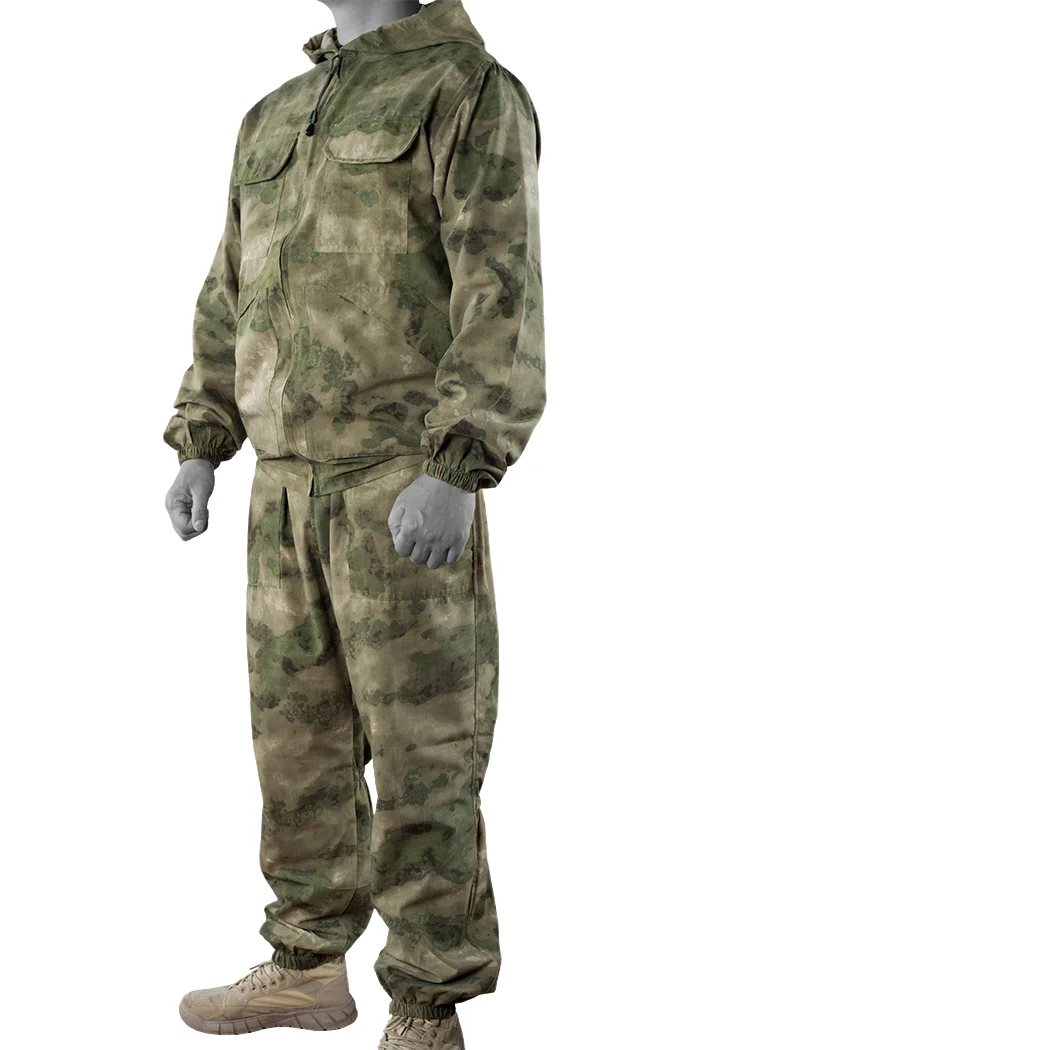 Conjunto de traje de entrenamiento integrado ruso de camuflaje, abrigo suelto transpirable de verano, abrigo en miniatura, Verde - imagen 4