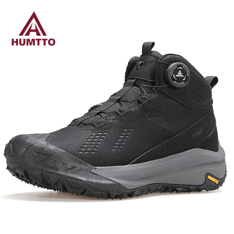 Zapatos de senderismo HUMTTO, botas de caza de cuero impermeables para hombre, zapatos tácticos tobilleros de Trekking para mujer, botas de nieve, zapatillas deportivas para exteriores - imagen 2