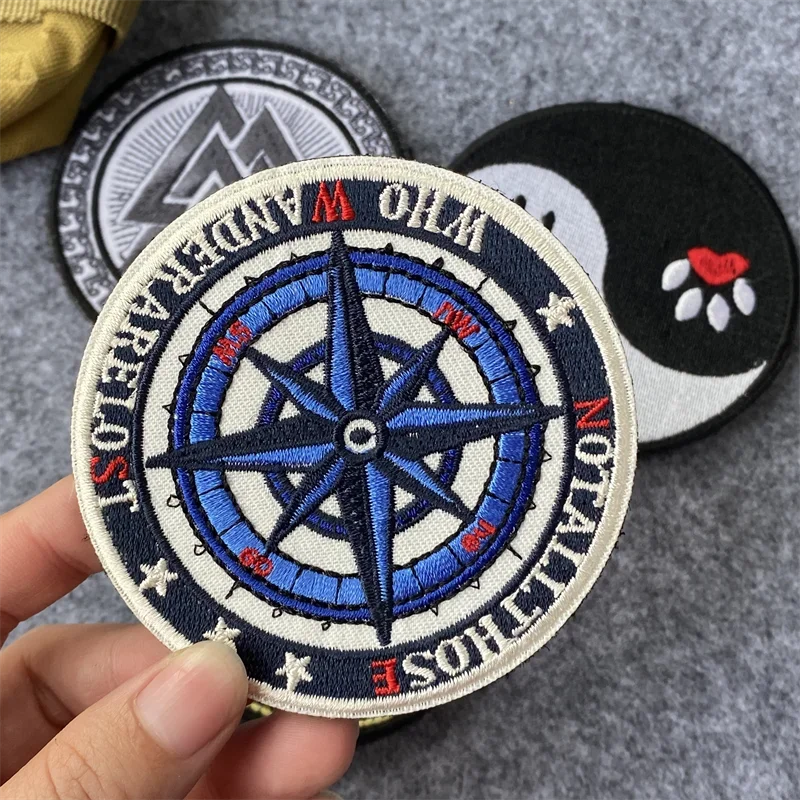 Parches bordados de Tai Chi Palm Adventure Explorer, insignia de moral táctica, brazalete, gancho y bucle, pegatinas decorativas para mochila - imagen 3