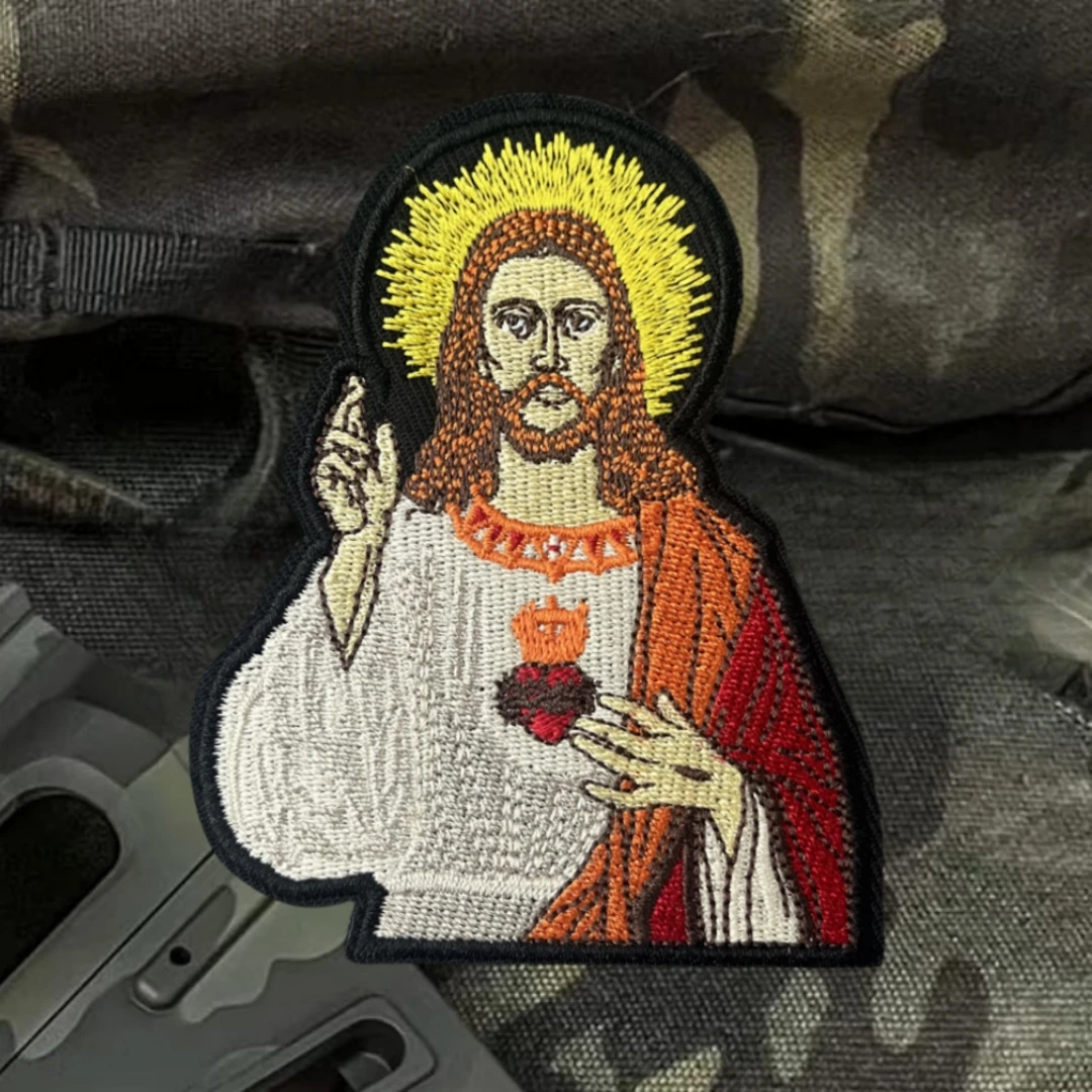 Parche táctico de moral bordado "Jesus", apliques, parches militares de gancho y bucle para ropa, pegatinas personalizadas para mochila - imagen 4
