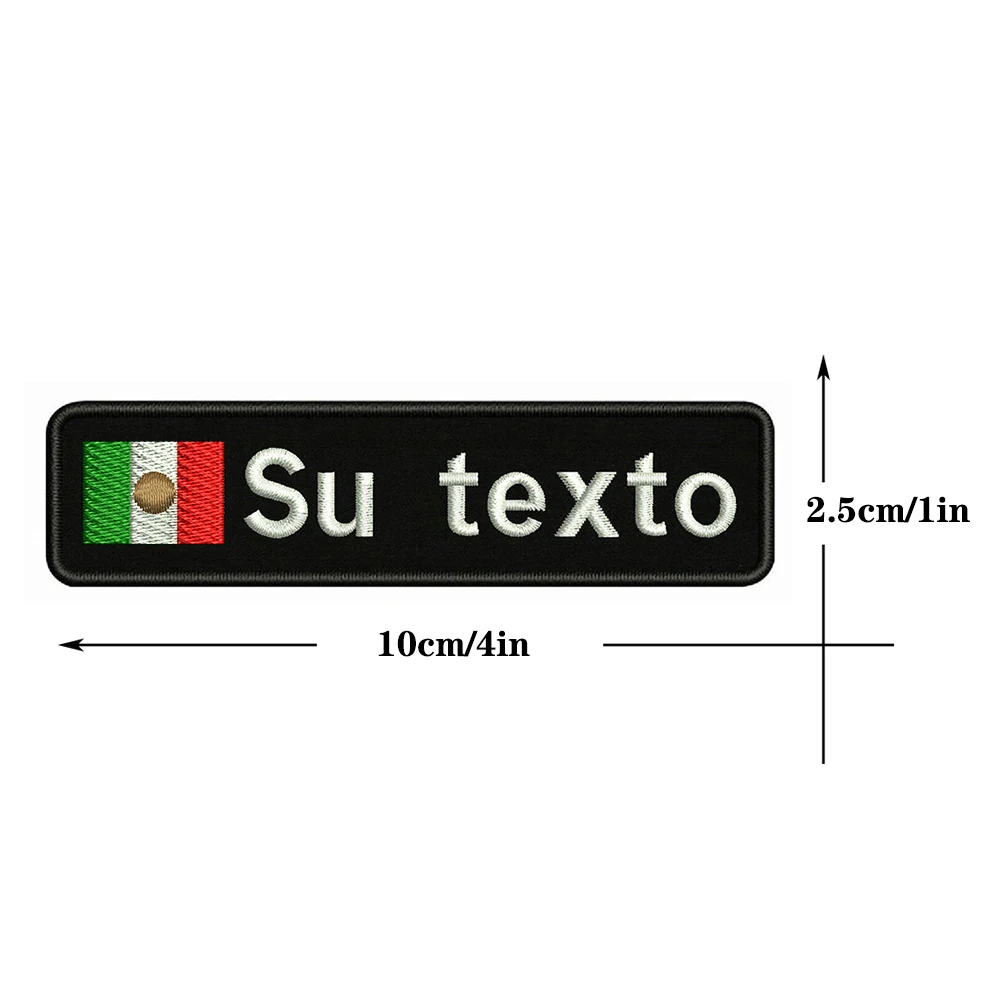 Parche bordado personalizado nombre rayas termoadhesivo bandera México - imagen 5