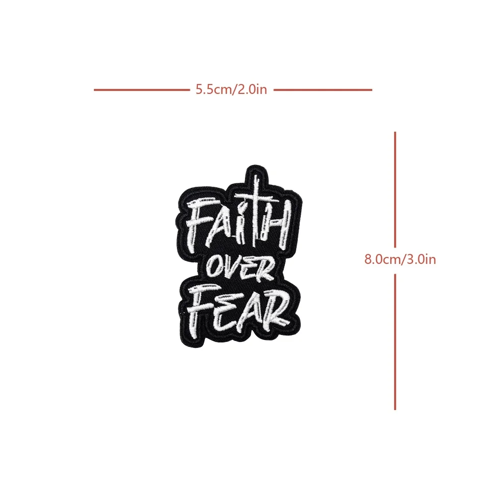 FAITH OVER FEAR Meme cita táctica divertido Velcros parche gancho bucle sujetador pegatina insignia militar para mochila DIY Jean Cap - imagen 5