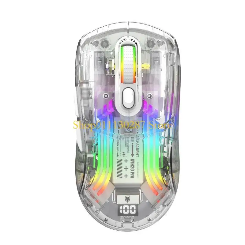 Innovador ratón con cable modos J1HC con diseño transparente 1200-1600-2000-2400-4000DPI compatible con y 2,4G