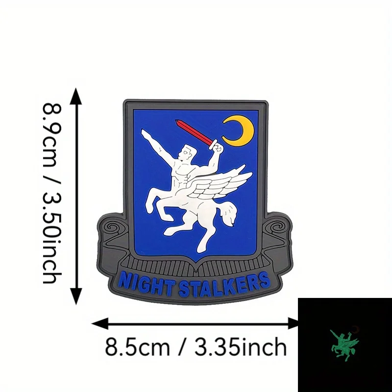 Parche táctico de moral NIGHT STALKERS, insignia militar, gancho y bucles de PVC para ropa, pegatina para mochila - imagen 2