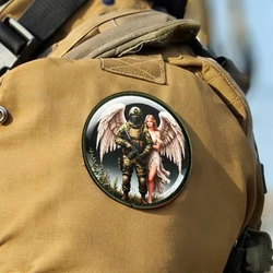 Parche táctico protector de ángeles para mochila y equipo militar