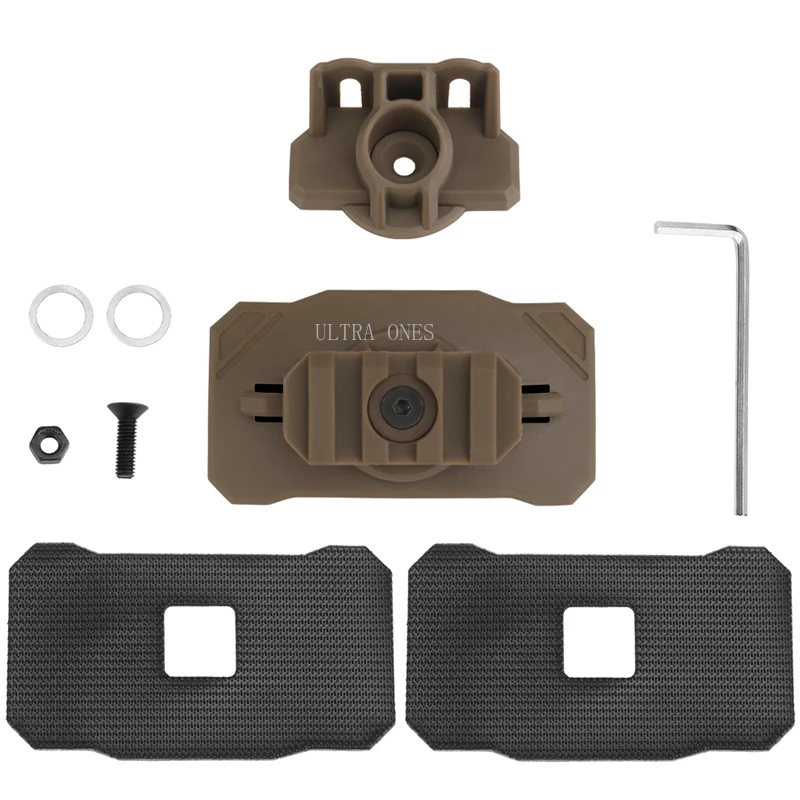 Adaptador de Base de montaje de luz de casco táctico, gancho de bucle fijo, soporte de linterna, dispositivo de visión nocturna, adaptadores de montaje - imagen 2