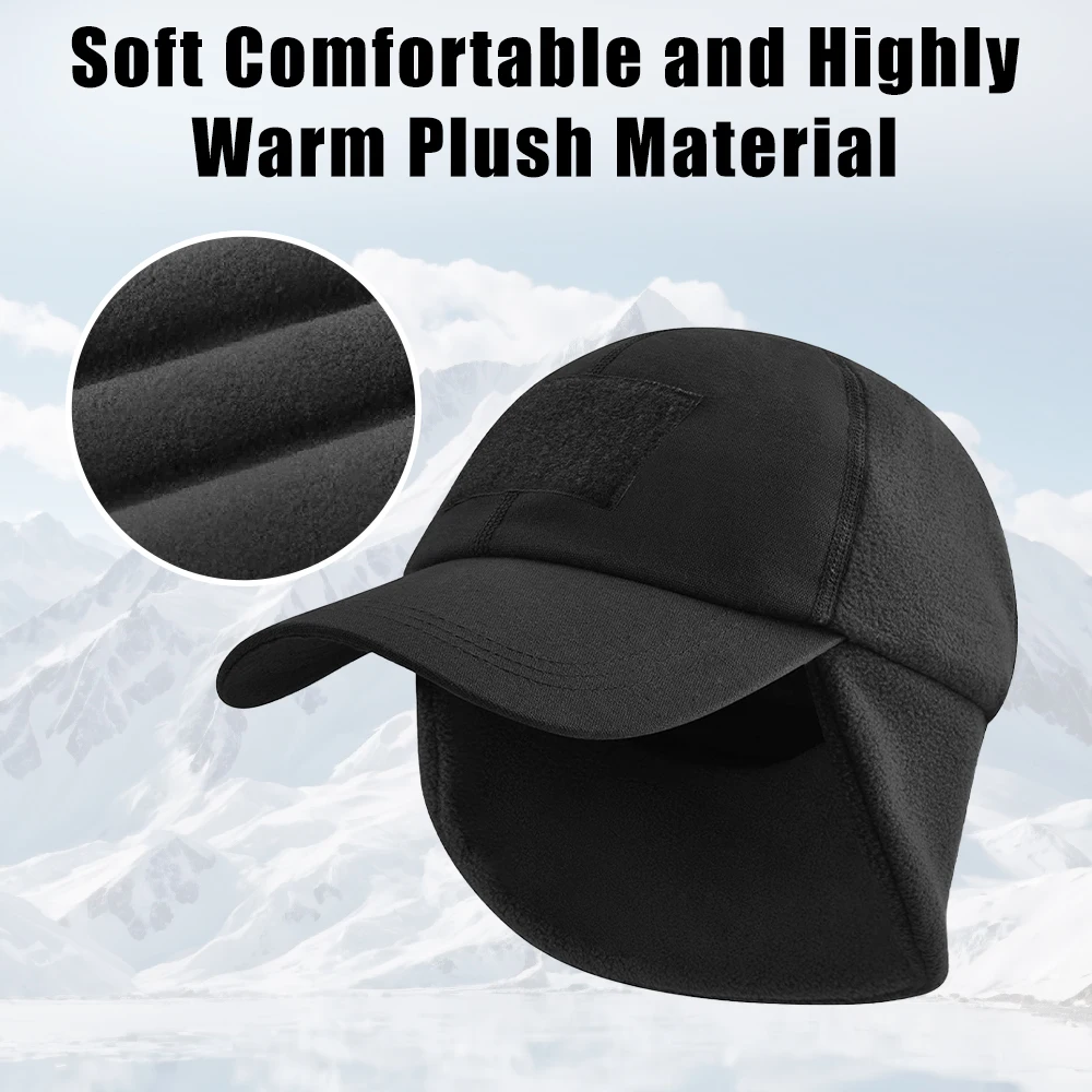 Gorro táctico de lana térmica con orejeras para invierno cálido - imagen 4